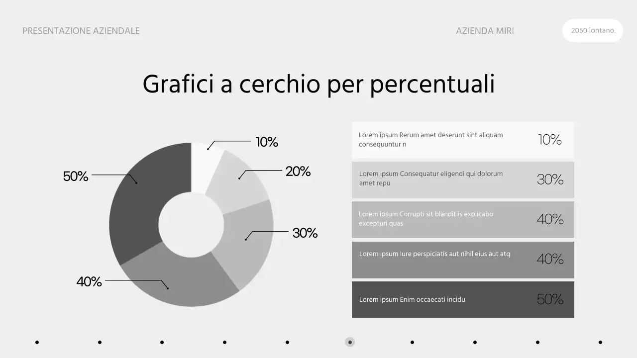 Una proposta commerciale pulita in un'infografica monotona