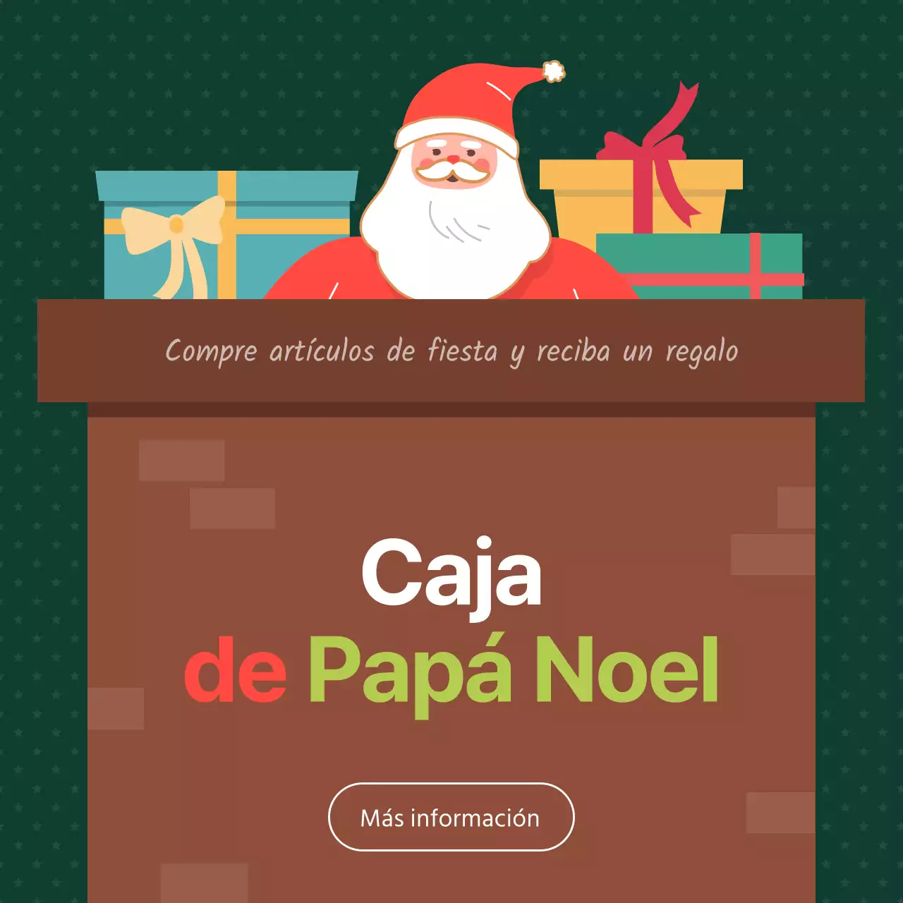 Papá Noel marrón Ilustración ChimeneaConceptual Evento Navideño