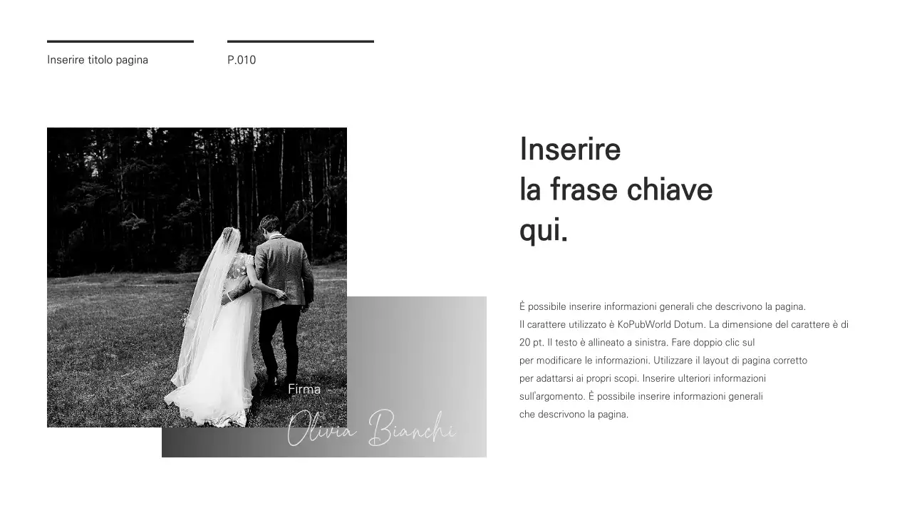 Una presentazione chic