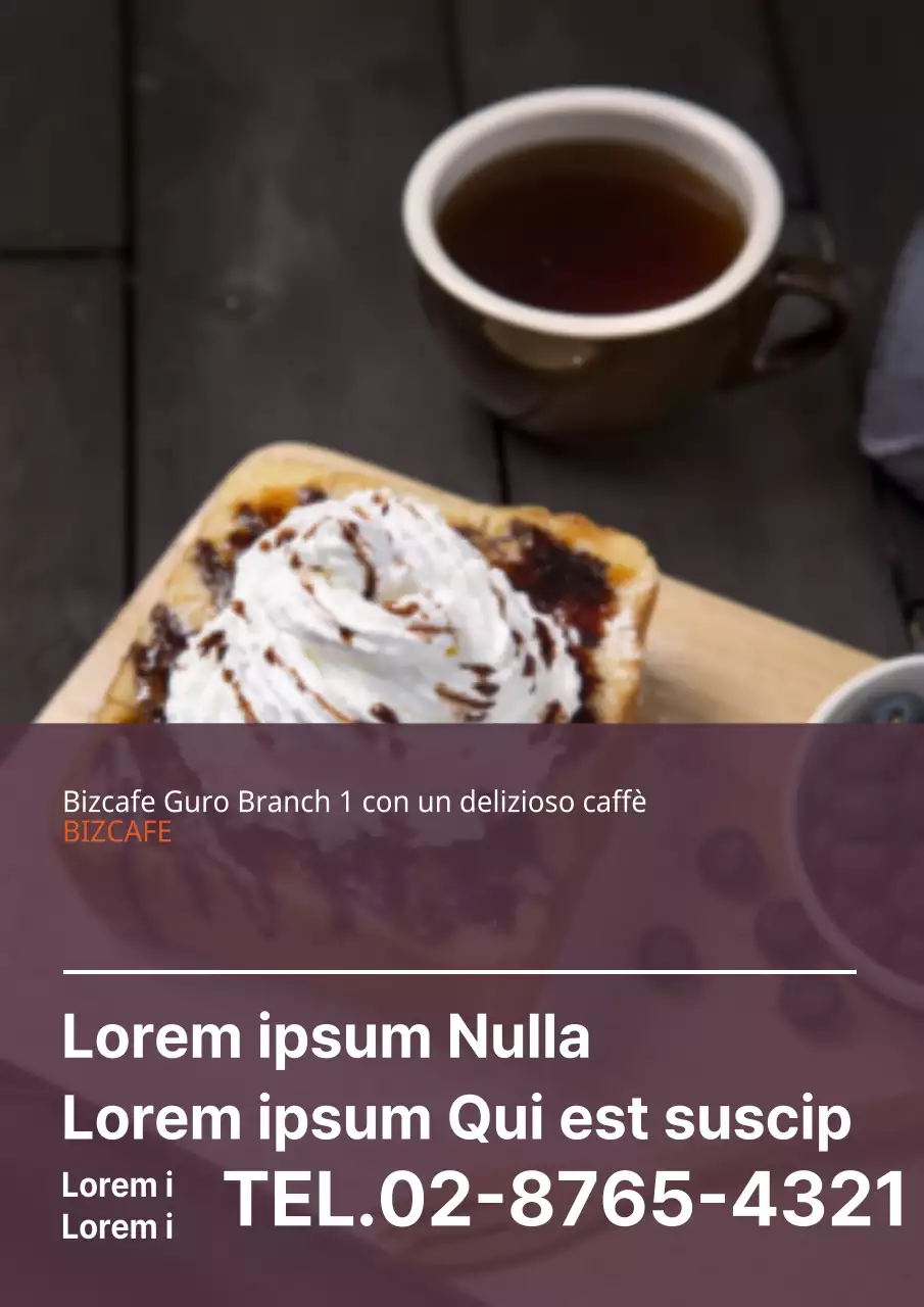 Semplice volantino per l'inaugurazione di un caffè nei toni del marrone