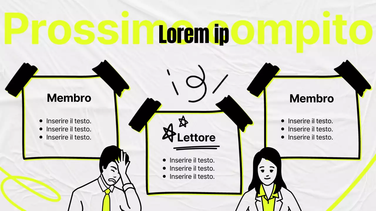 Minuti di studio semplici in giallo e grigio