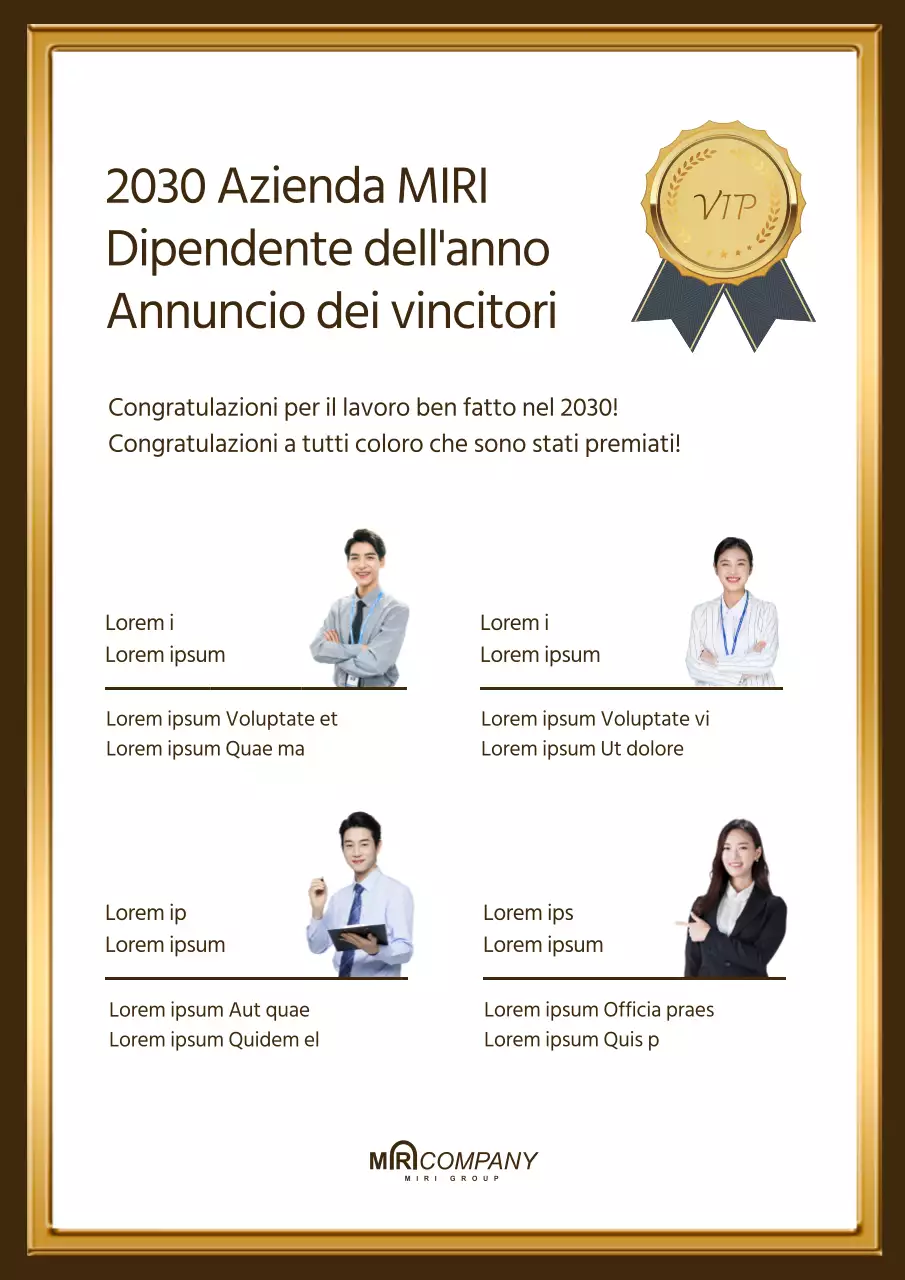 Annunciamo i vincitori dei nostri premi per i dipendenti, ordinatamente incorniciati