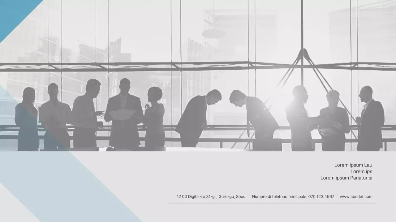 Piano aziendale blu-verde e grigio per la riorganizzazione del sistema di valutazione del personale di Mirigroup Piano aziendale