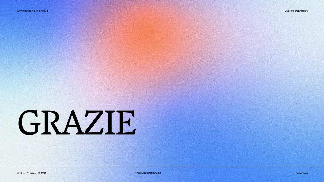 Una presentazione pulita della guida al marchio in rosso e blu