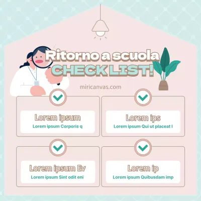 Una simpatica checklist per la stanza del ritorno a scuola in azzurro e rosa