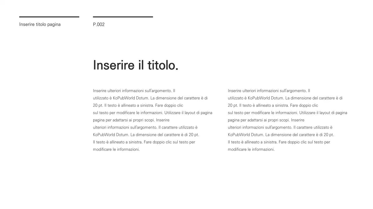 Una presentazione chic