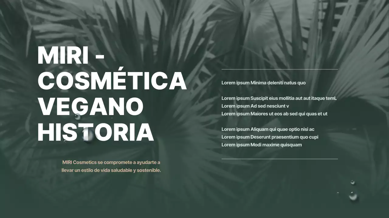 Presentación de un producto cosmético vegano naturalista de tonos verdes