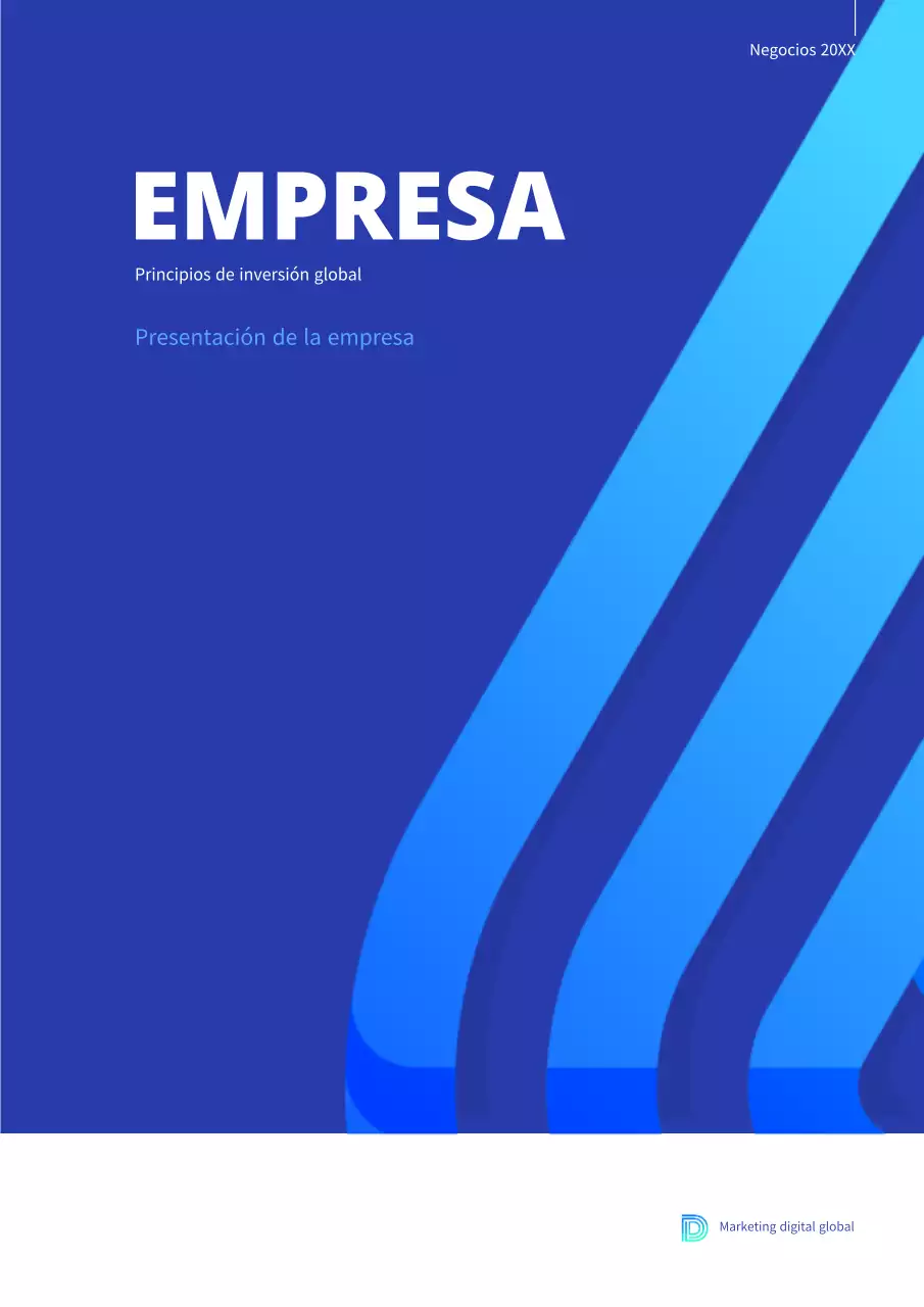 Blue Business Global About Us Theme (Documento corporativo vertical)