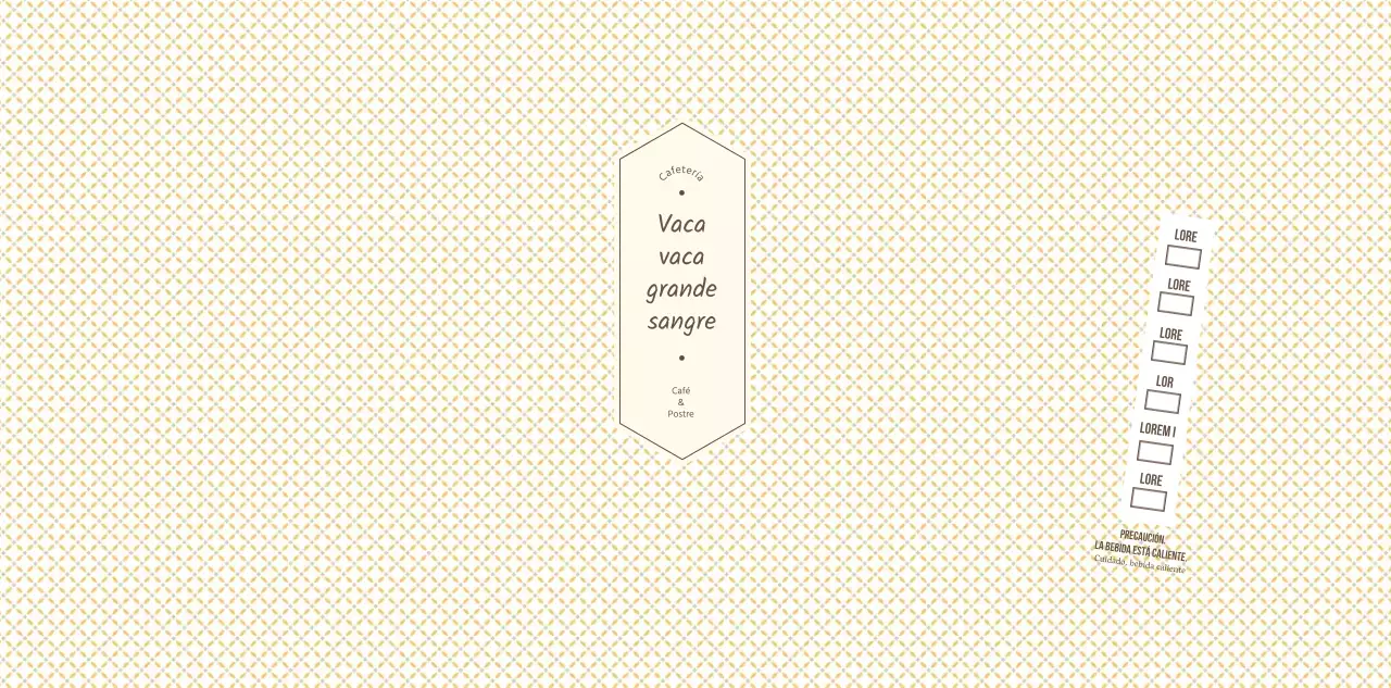Estampado sencillo en amarillo claro y marrón para una cafetería conceptual