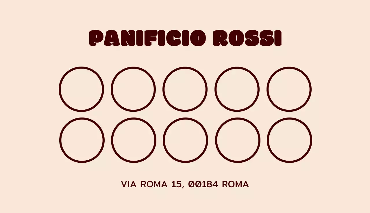 Tagliando di timbro con il logo di una panetteria illustrazione di pane su sfondo beige