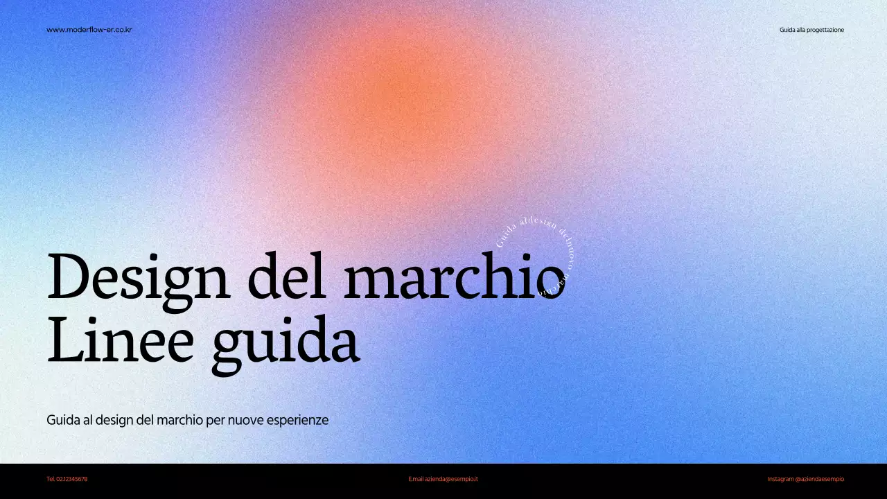 Una presentazione pulita della guida al marchio in rosso e blu