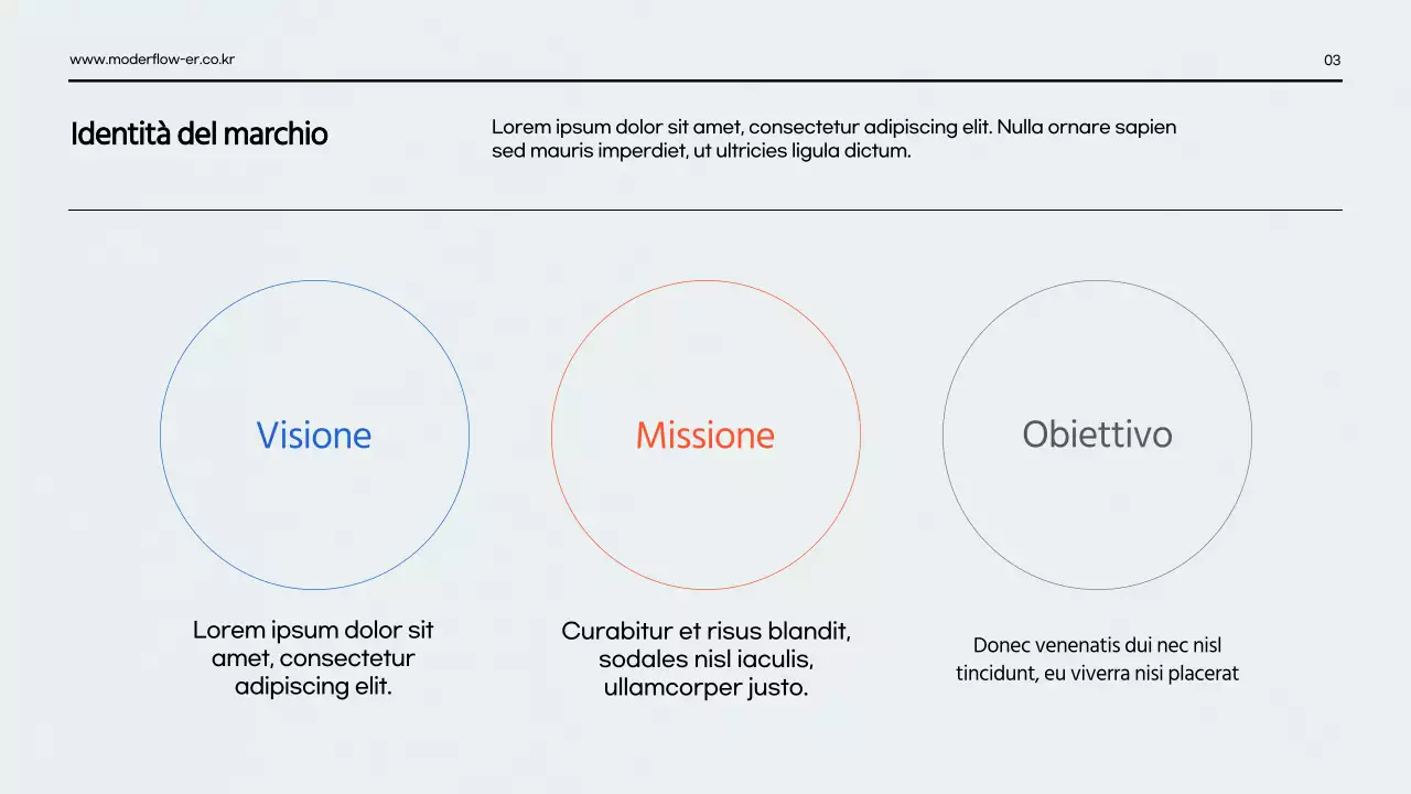 Una presentazione pulita della guida al marchio in rosso e blu