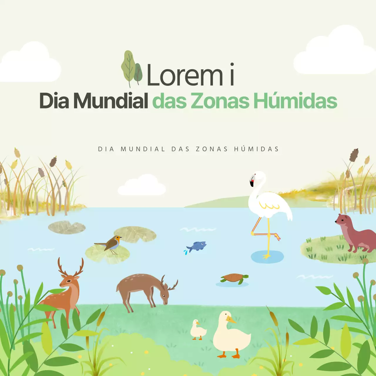 Ducasse Cartão do Dia Mundial das Zonas HúmidasNotícias Design