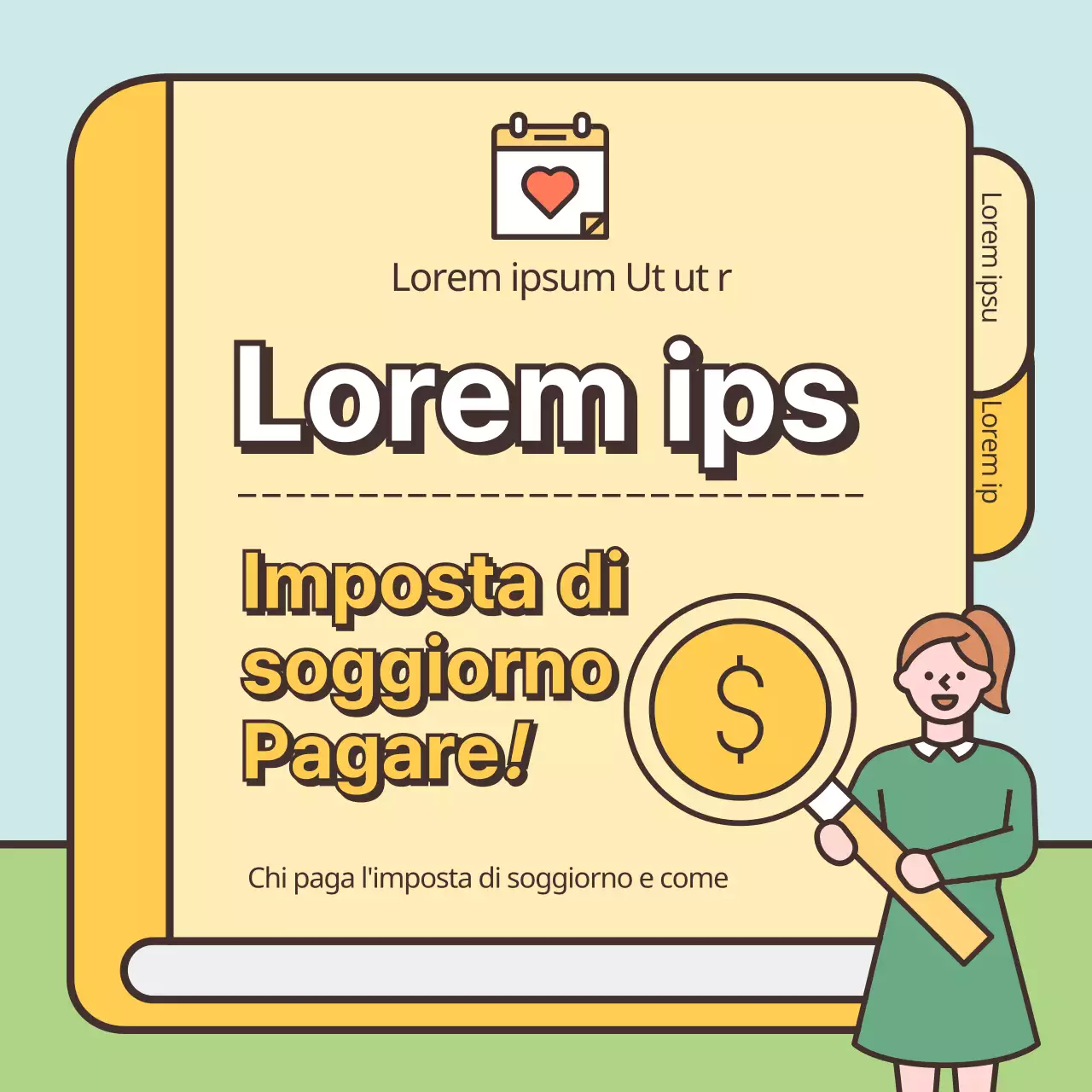 Evidenziare simpatiche illustrazioni pastello Pagare la dichiarazione dei redditi dei residenti