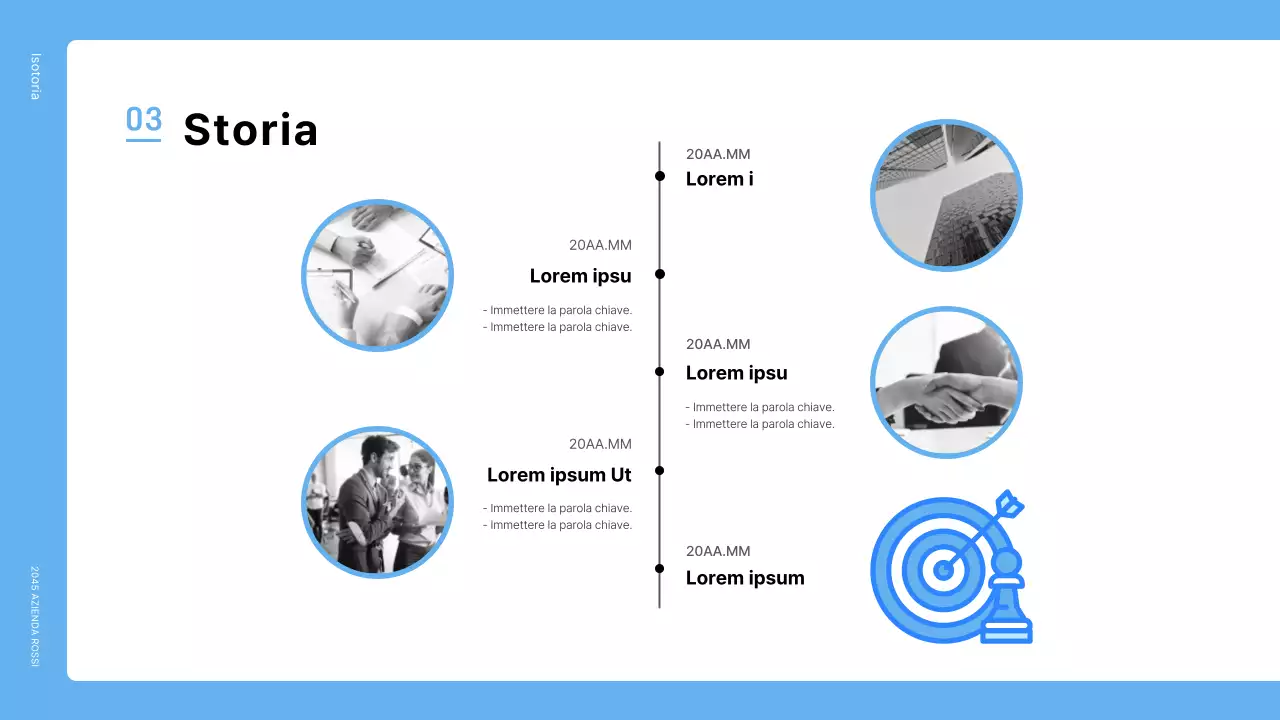 Una semplice lettera di presentazione di un'azienda blu