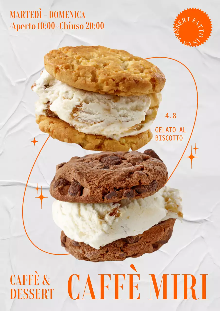 Poster di caffè d'epoca in arancione