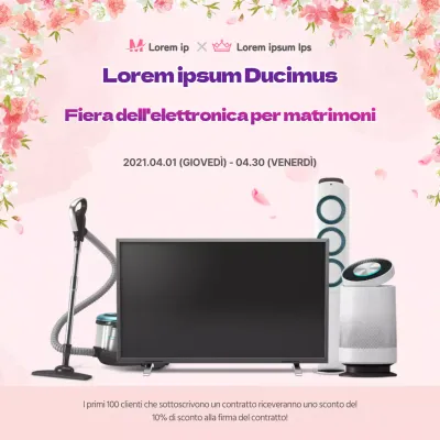 Fiera dell'elettronica per il matrimonio rosa e bella