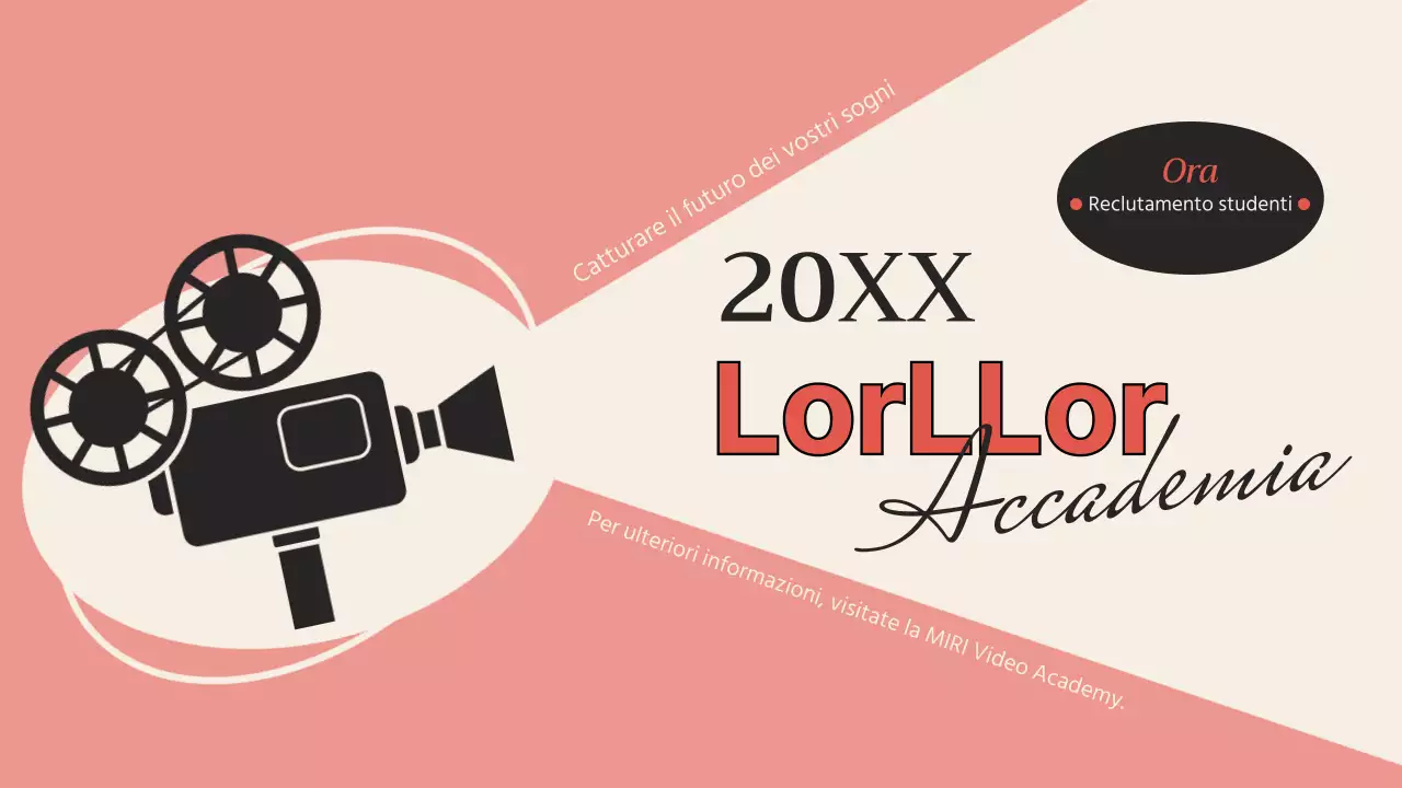 Promozione della Film Concept School in rosa vintage e beige