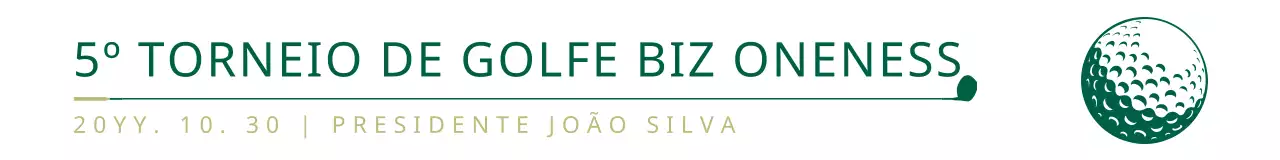 Estilo de layout de combinação de texto simples em preto e cinzento para a celebração de um torneio de golfe