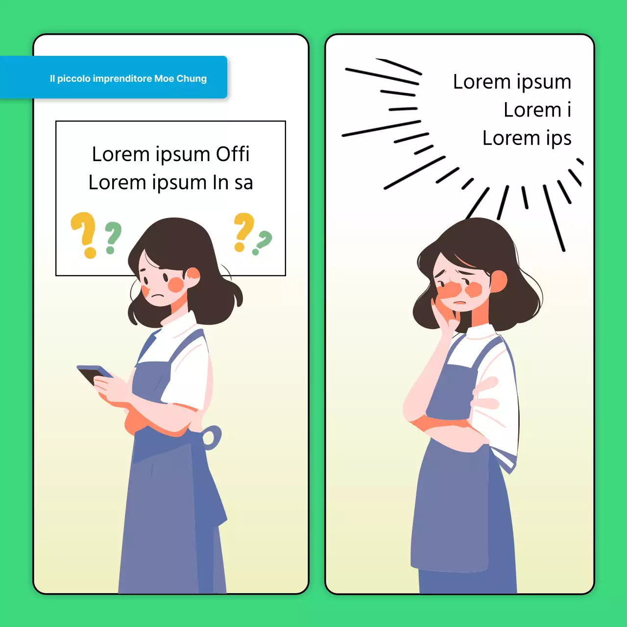 Semplice annuncio di marketing promozionale pre-canale in verde e blu