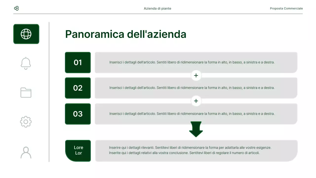 Proposta di business in bianco e verde concetto di foglia naturale