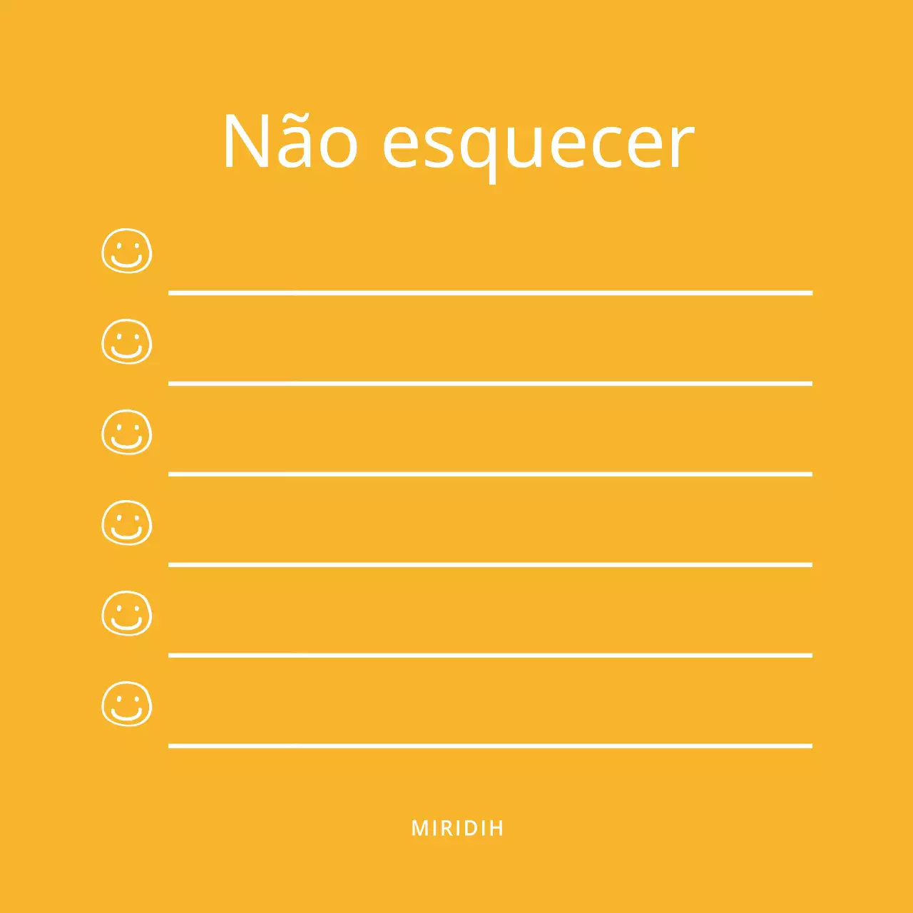 Mercadoria de lista de verificação simples e limpa com ilustrações de smiley a laranja e branco
