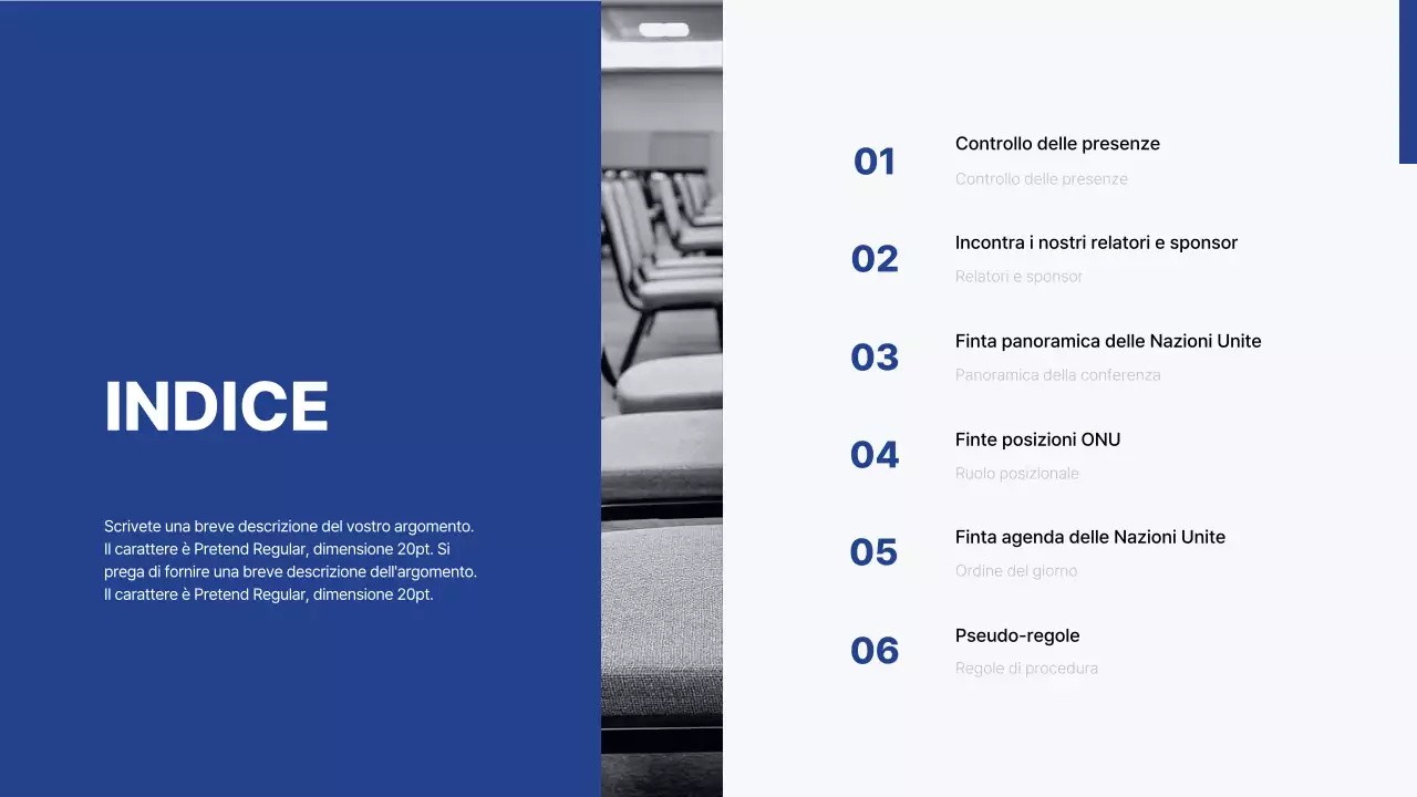 Presentazione di un concorso universitario semplice, bianco e blu