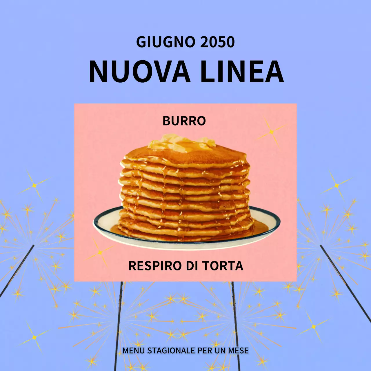 Presentazione del menù stagionale del caffè in azzurro e rosa