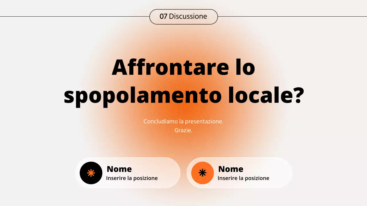 Presentazione del seminario sul gradiente arancione