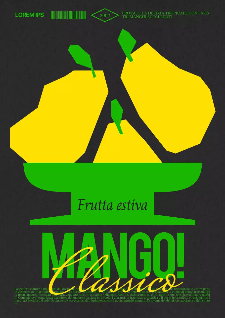 Promuovere il mango estivo astratto giallo e verde