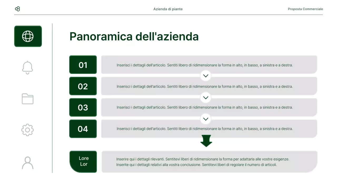 Proposta di business in bianco e verde concetto di foglia naturale