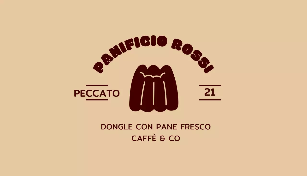 Tagliando di timbro con il logo di una panetteria illustrazione di pane su sfondo beige