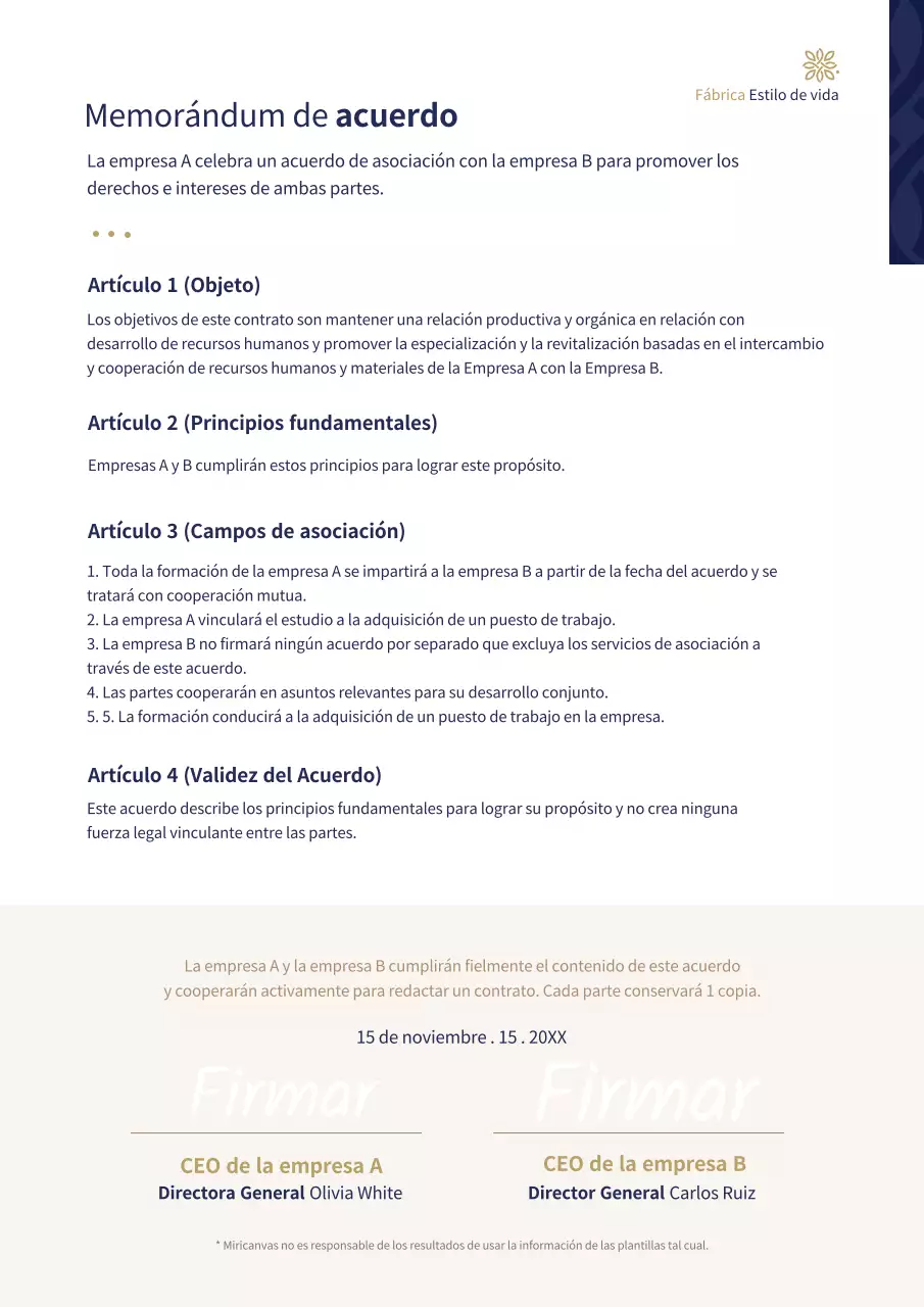 Plantilla de documento comercial en azul marino y dorado (Plantilla comercial)