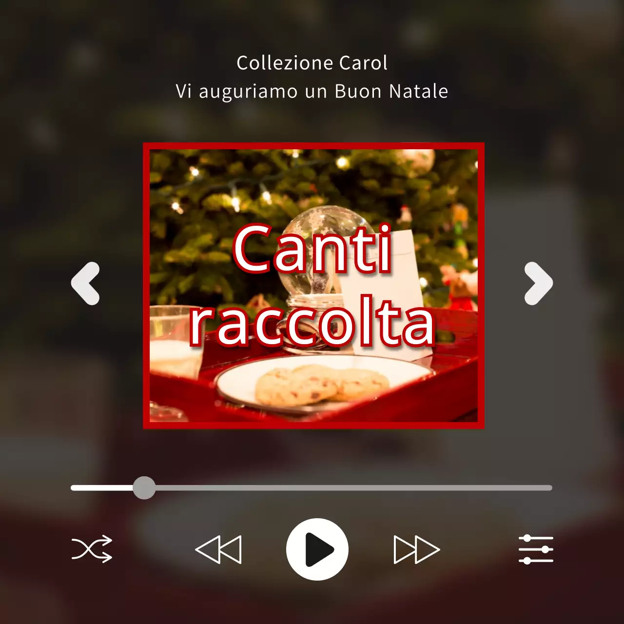 Una raccolta di canti a forma di playlist natalizia rossa