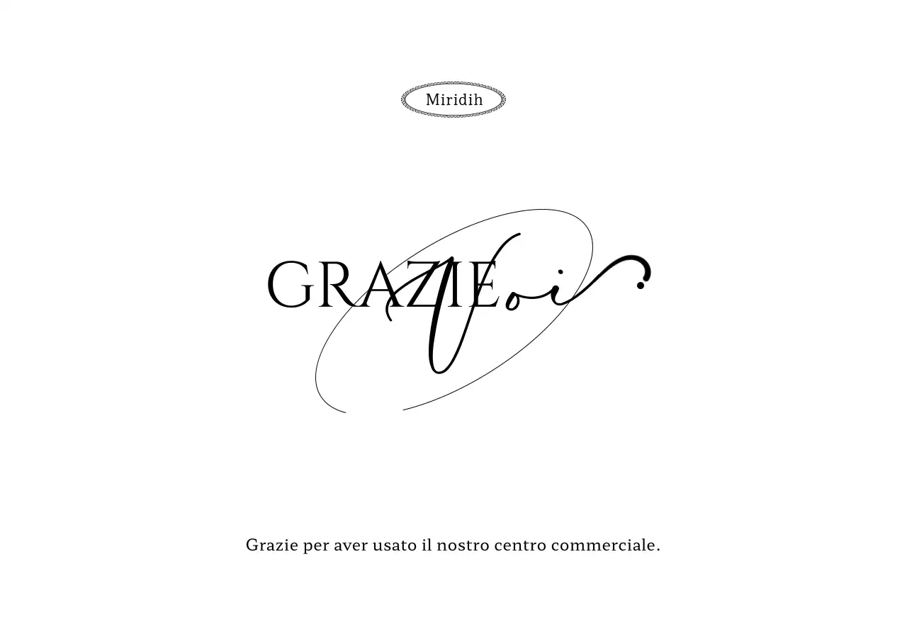 Busta con cartolina brandizzata con testo di apprezzamento del cliente e illustrazione circolare