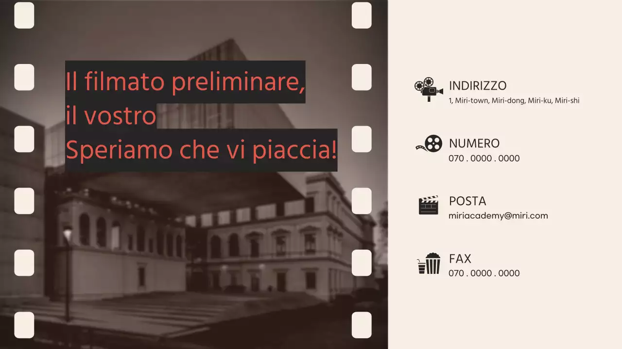 Promozione della Film Concept School in rosa vintage e beige