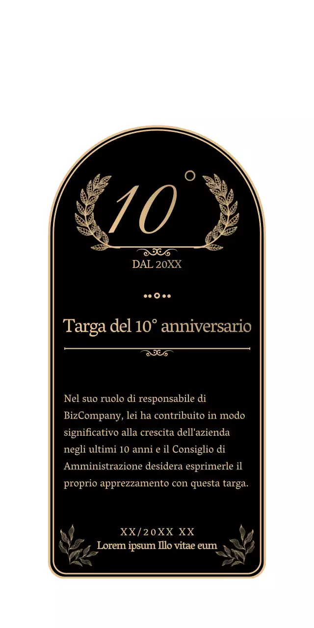 Un anniversario semplice ed emozionante in nero e oro