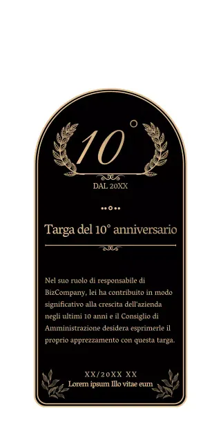 Un anniversario semplice ed emozionante in nero e oro