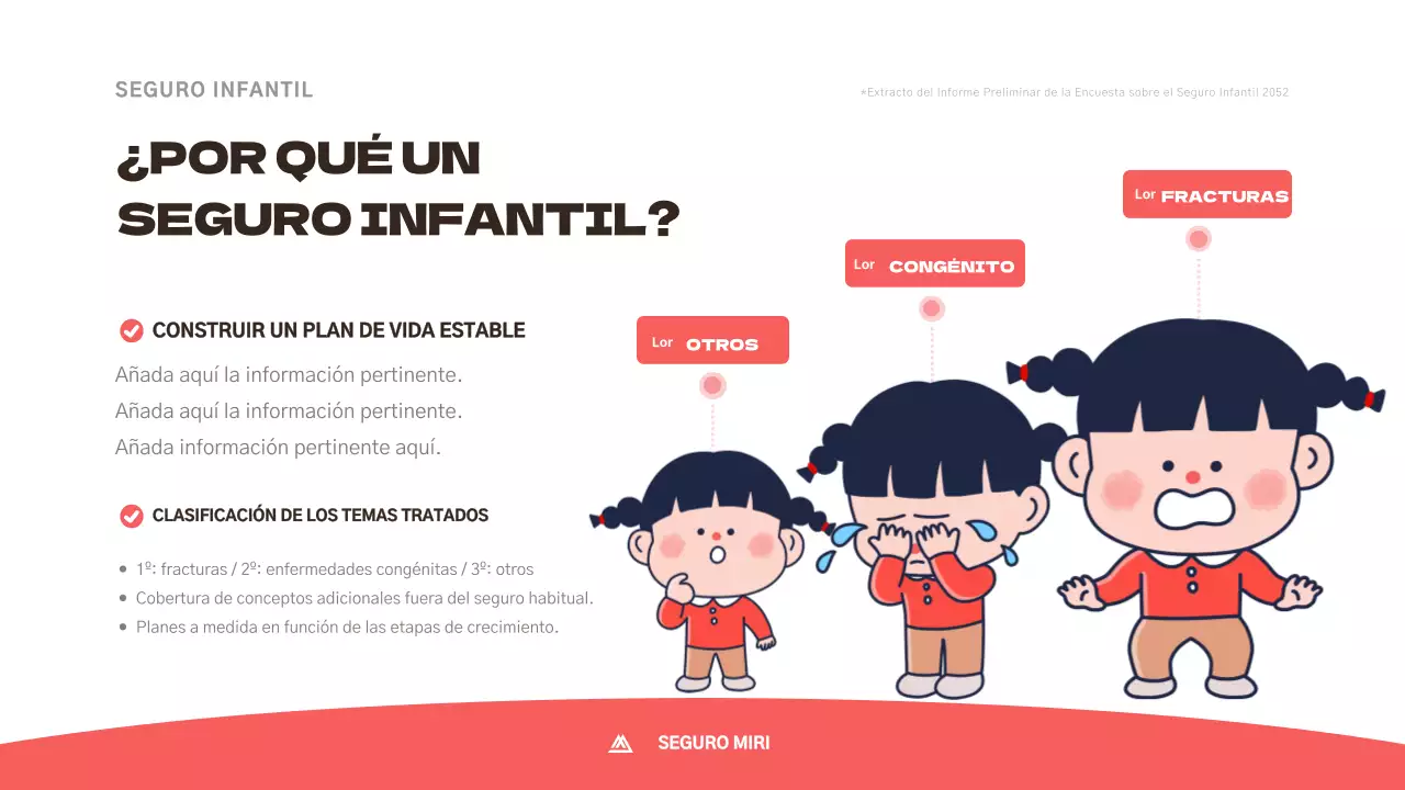 Simpática propuesta de seguro infantil en rosa