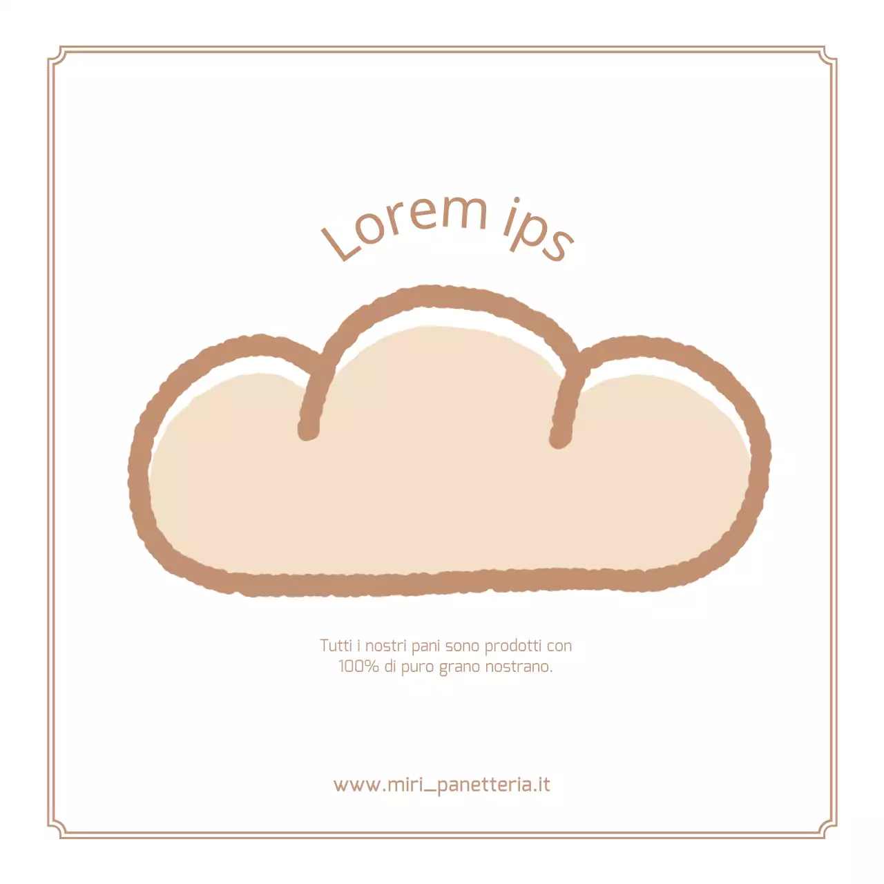 Simpatica cartolina illustrata a tema panetteria in marrone chiaro