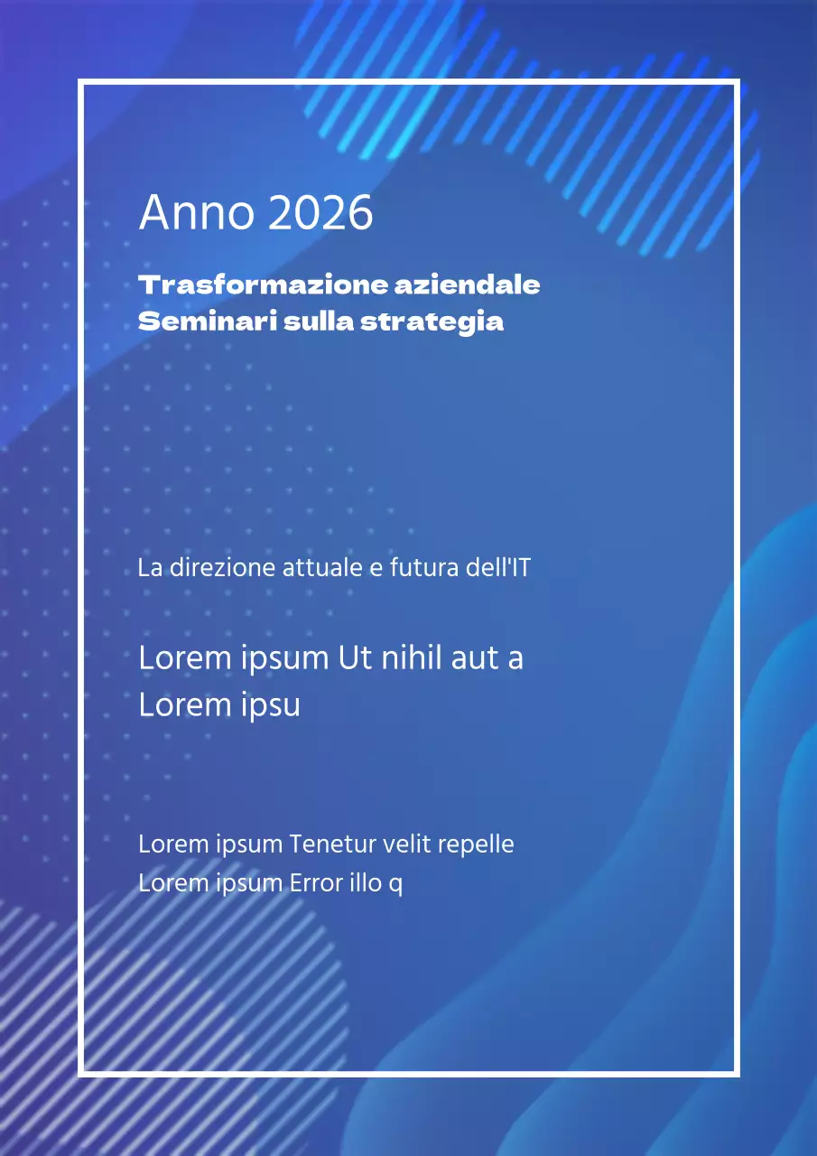 Promuovere un semplice incontro con forme e blu