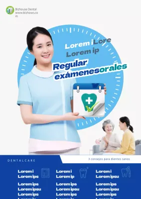 Promueva las revisiones dentales rutinarias con una bonita imagen de una simpática enfermera vestida de azul.