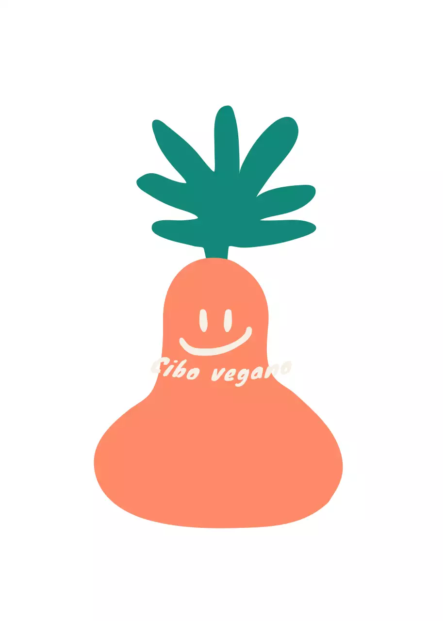 Guida ai prodotti vegani ecologici con illustrazioni concettuali organiche minimaliste arancioni e verdi