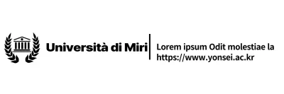 Simboli neri e semplici moderni Logo e combinazione di testo stile di layout per l'informazione e la promozione universitaria