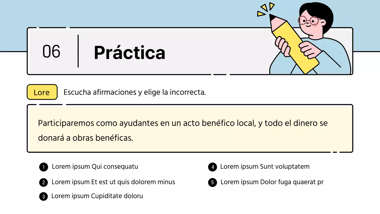 Lindo estilo de personaje educativo en azul claro