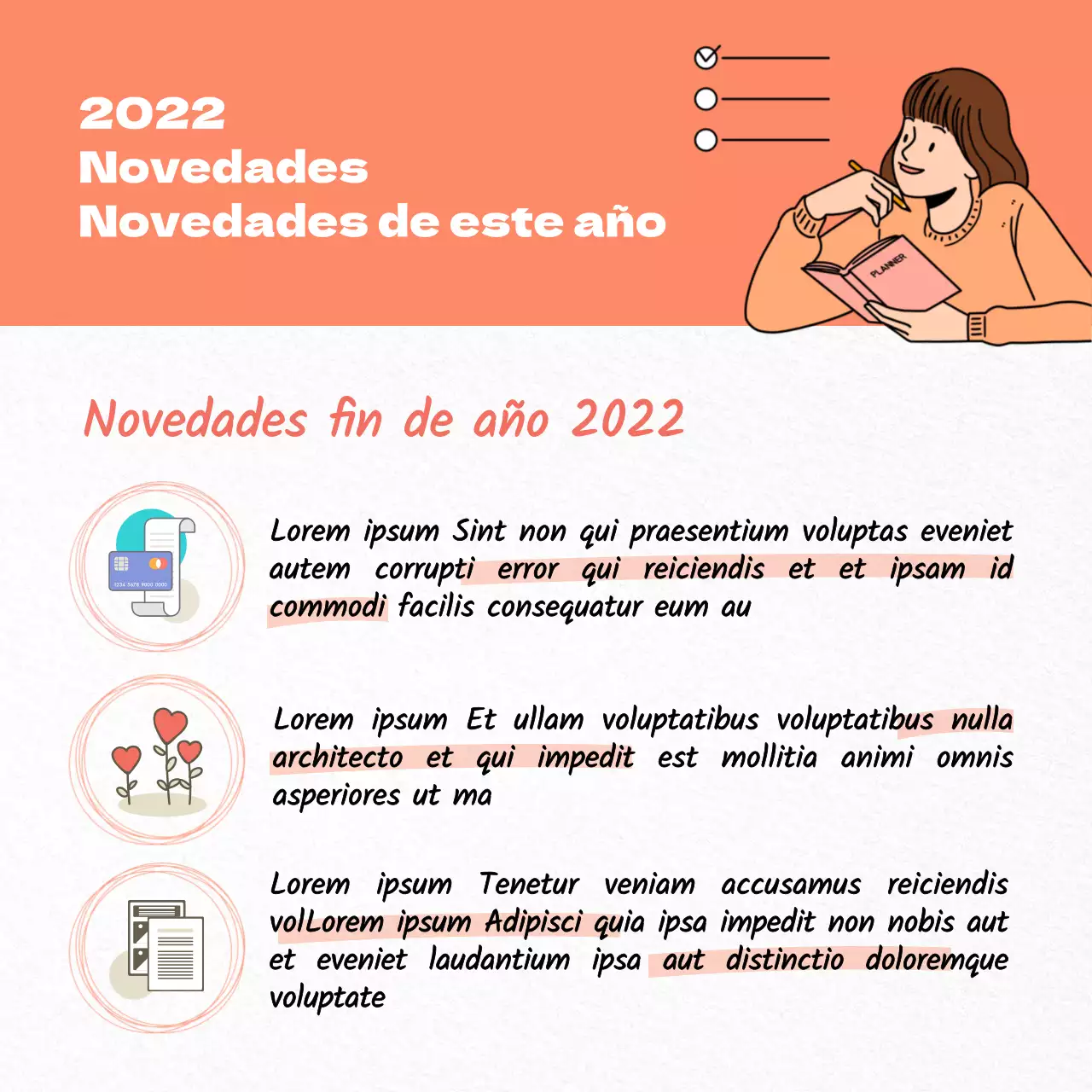 Prepárese para el nuevo fin de año con un concepto limpio e ilustrado