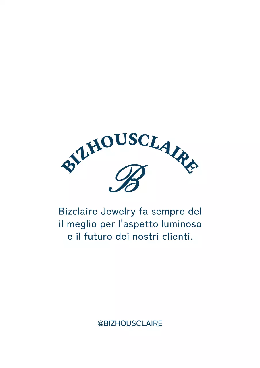 Stile del logo con simbolo alfabetico blu navy e bianco per il confezionamento e la promozione di gioielli