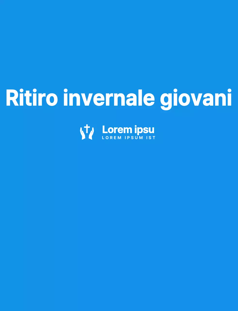 Maglietta semplice e pulita con logo in stile ritiro invernale della chiesa in blu e bianco