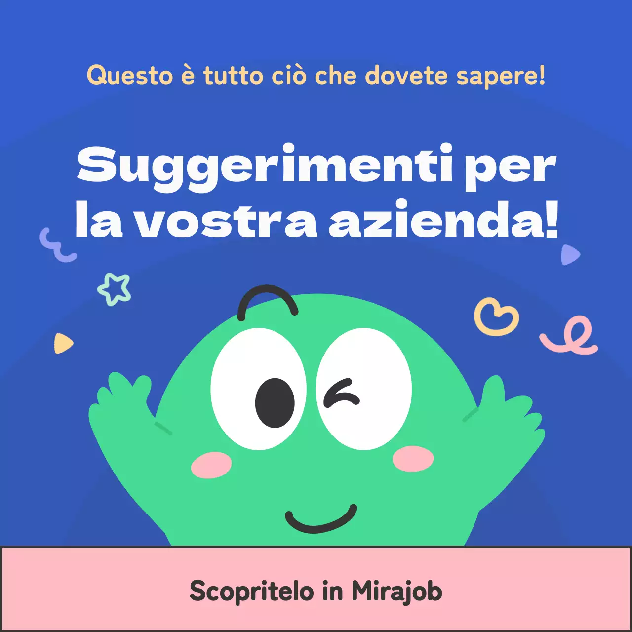Un'illustrazione kitsch blu e verde introduce il vero tipo di collega