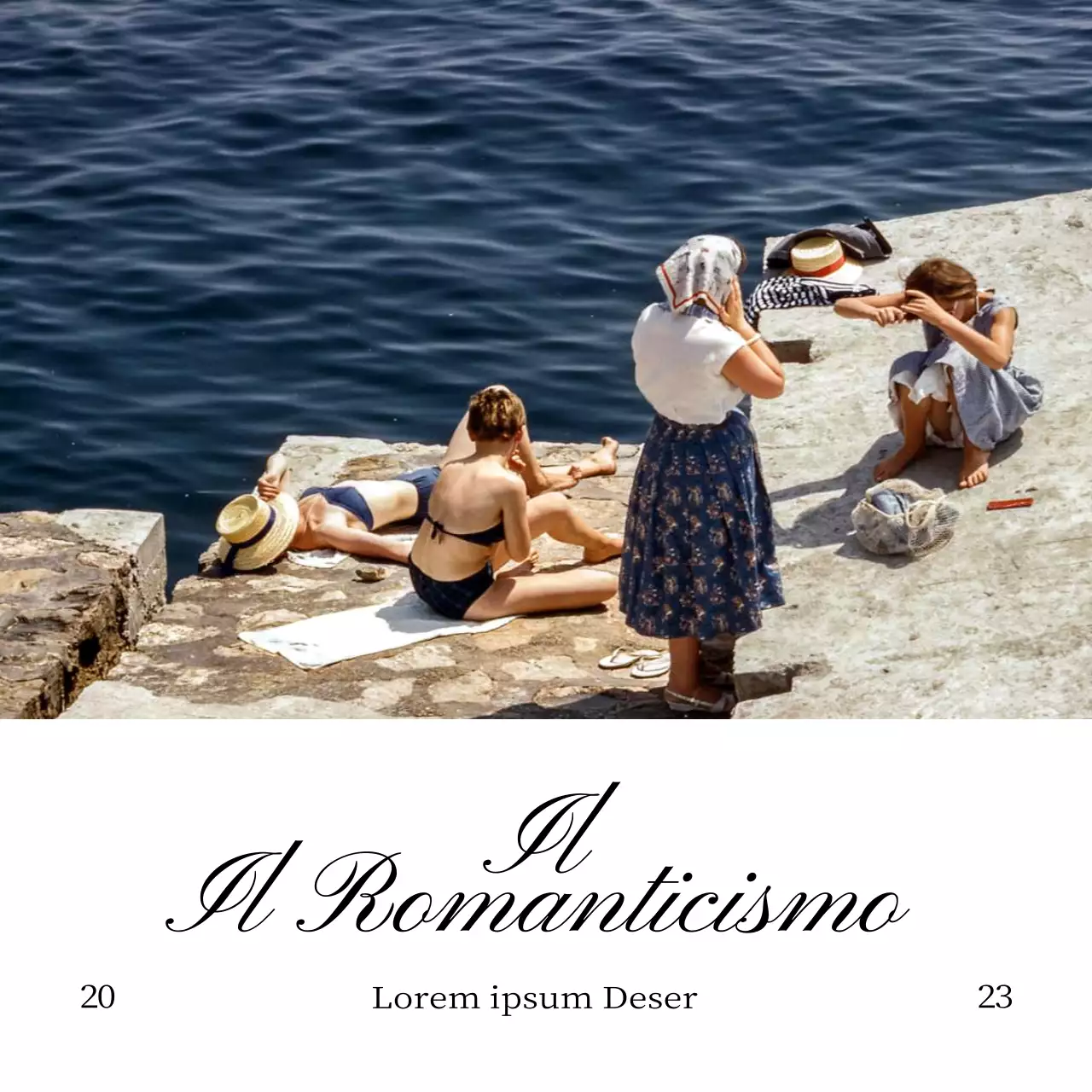 Merce sentimentale che unisce l'oceano blu e le parole inglesi nere